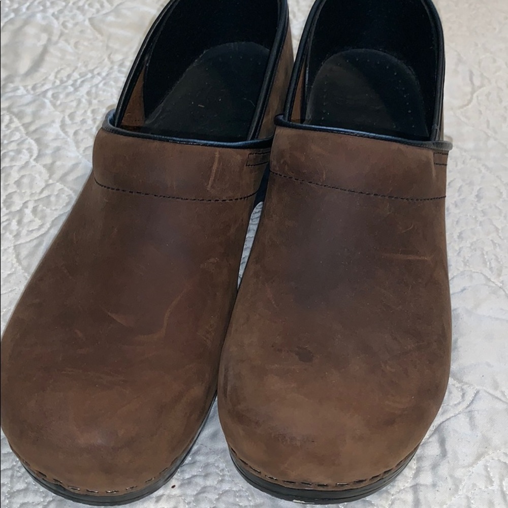 Dansko Brown suede clogs, Like New condition